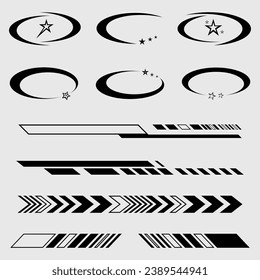 Stripe line and abstract shape with star streetwear style