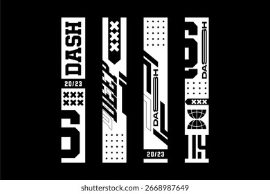 stripe line cyber display overlay techno style asset vector pack