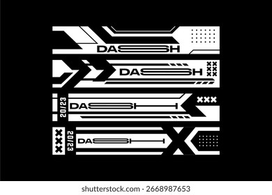 stripe line cyber display overlay techno style asset vector pack