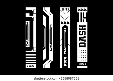 stripe line cyber display overlay techno style asset vector pack