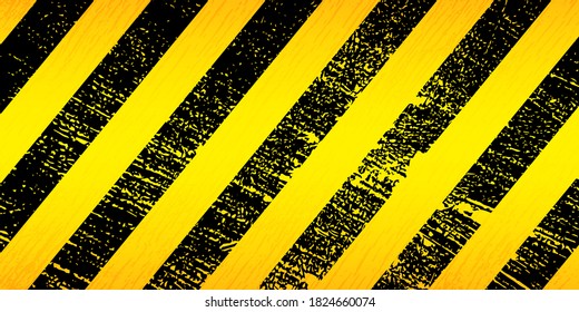 Ilustración vectorial de fondo de grieta de línea de banda. Patrón diagonal de líneas de rayas amarillas y negras. Resumen de textura con rayas geométricas.  Fondo de advertencia. EPS10.
