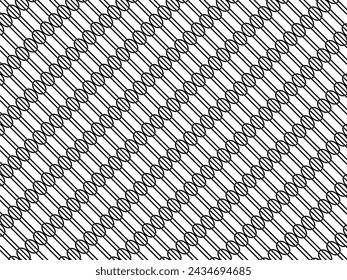 Stripe Line and Oval Shape Motifs Pattern, can use for Decoration, Wallpaper, Ornate, Background, Fabric, Textile, Fashion, Carpet, Tile, or Graphic Design Element. Vector Illustration