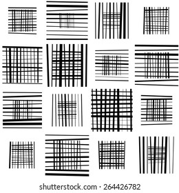 Stripe and Line Pattern. Vector Black and White Texture