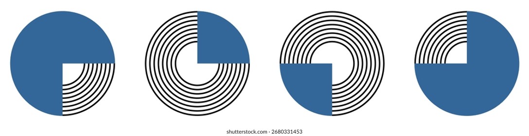 Stripe line round circle element vector. Ideal for modern, abstract, and creative projects. A stylish, simple design that evokes a sense of movement and dynamic energy.