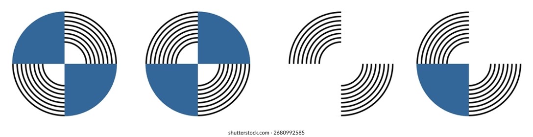 Stripe line round circle element vector. Ideal for modern, abstract, and creative projects. A stylish, simple design that evokes a sense of movement and dynamic energy
