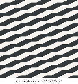 Stripe & a little bit zigzag seamless abstract pattern monochrome or two colors vector
