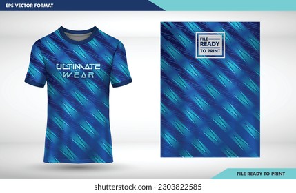 stripe navy color Fabric textile design for Sport t-shirt, Soccer jersey mockup for football club. uniform front view