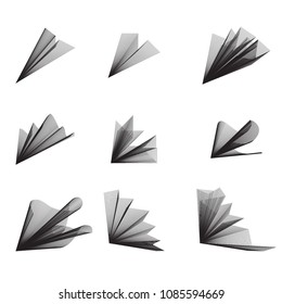 stripe paper plane - engraved vector