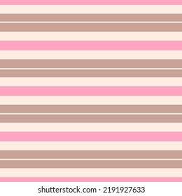 Stripe pattern in beige and soft pink for clothes designs. Simple textured horizontal line.