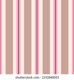 Stripe pattern in beige and soft pink with brown stripes for clothes designs. Simple textured vertical line.