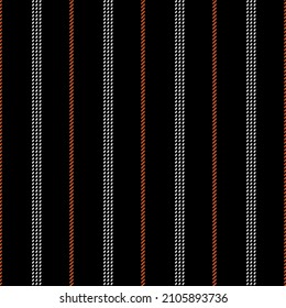 Stripe pattern in black, orange, white. Seamless abstract geometric elegant textured vertical lines for spring, summer, autumn, winter dress, shirt, jacket, other modern fashion fabric print.