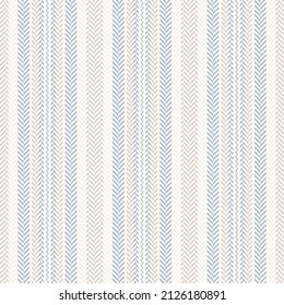 Stripe pattern in blue and beige. Herringbone textured large wide stripes design vector for shirt, dress, pyjamas, trousers, shorts, scarf, other modern spring summer autumn winter textile print.