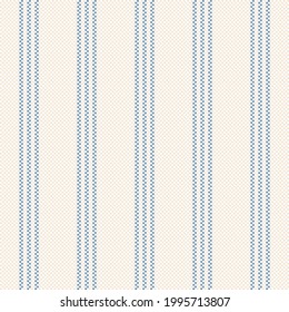 Stripe pattern in blue and cream white. Light textured seamless pixel background vector for spring summer blouse, shirt, dress, shorts, other modern fashion fabric design. Geometric striped texture.