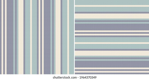 Stripe pattern in blue, green, beige. Herringbone geometric vertical and horizontal lines for dress, trousers, pyjamas, shirt, other modern spring summer autumn winter fashion textile print.