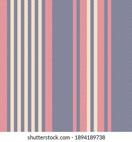 Stripe pattern in blue, red, beige. Herringbone textured seamless background graphic for blanket, throw, duvet cover, pyjamas, or other modern autumn winter fashion textile print.