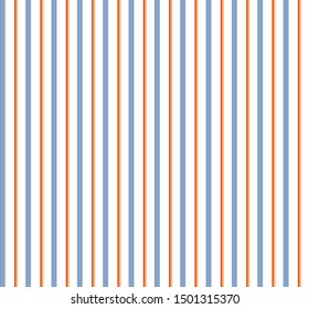 Stripe pattern with Blue, Red, Yellow and White colors vertical parallel stripe.Vector abstract background.