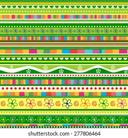 Stripe pattern. Floral background. Vector Illustration