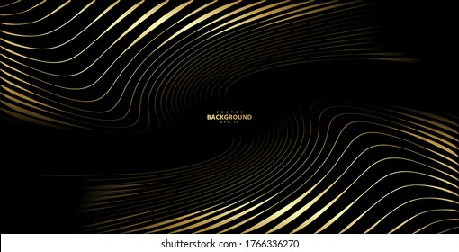 Stripe Pattern Gold Luxury Color. Gold Glitter Stripes Background. Abstract Gold Wave Line Texture. Pattern Vector Illustration.