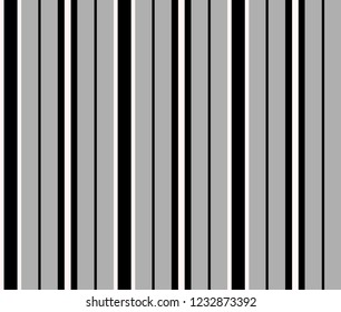 Stripe pattern with grey,black and white colors vertical parallel stripes.Vector illustration.