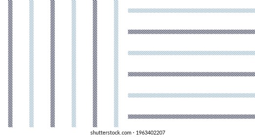 Stripe pattern herringbone in blue and white. Simple textured pin stripes for cotton or linen dress, shirt, skirt, trousers, other modern spring summer autumn winter fashion textile design.