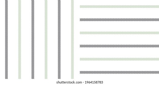 Stripe pattern herringbone in grey, light green, white. Simple textured pin stripes for cotton or linen dress, shirt, skirt, trousers, other modern spring summer autumn winter fashion fabric design.