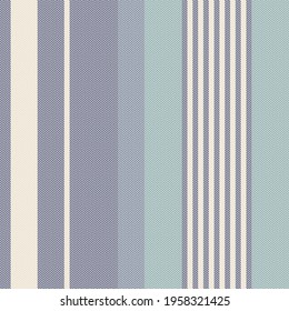 Stripe pattern herringbone texture in blue, green, beige. Seamless vertical lines vector for dress, skirt, pyjamas, trousers, duvet cover, other modern spring summer fashion or home textile print.