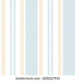 Stripe pattern with herringbone texture in pale blue, yellow, white. Seamless large wide vertical stripes for dress, trousers, mattress, pillow, duvet cover, other modern fashion textile print.