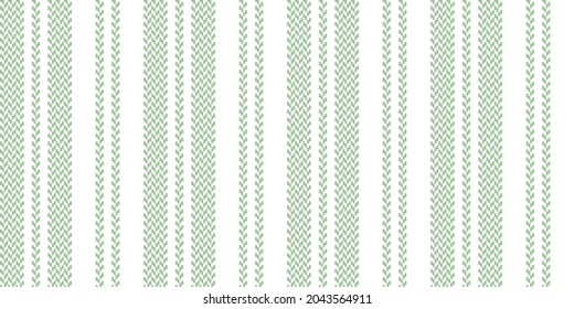 Stripe pattern with herringbone texture in sage green and white. Seamless vertical stripes background vector for dress, shirt, skirt, jacket, other modern spring summer fashion fabric print.