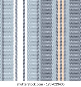 Stripe pattern herringbone textured vector in blue, soft yellow, white. Seamless wide vertical lines for spring, summer, autumn, winter dress, trousers, shirt, or other modern fashion textile print.