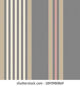 Stripe pattern herringbone vector. Textured dark vertical lines in black, brown gold, beige, red for blanket, furniture, duvet cover, or other modern autumn winter fashion or interior textile design.