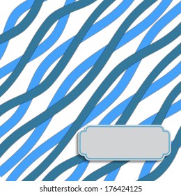 Stripe pattern with Label for Text. Vector