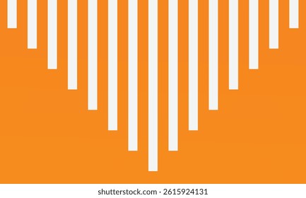 Stripe pattern lines white in orange background. Vector art music audio rhythm and volume. Technology background.