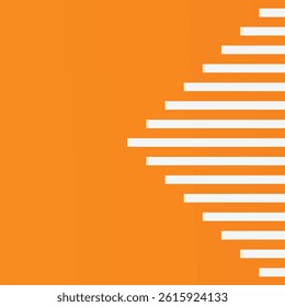 Stripe pattern lines white in orange background. Vector art music audio rhythm and volume. Technology background.