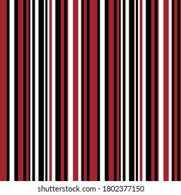 Patrón de banda con bandas paralelas verticales de color negro, rojo y blanco.fondo de patrón de rayas vectoriales.