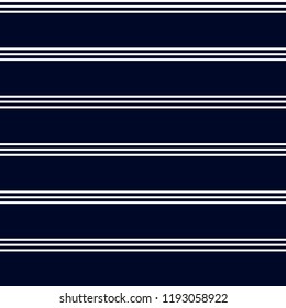 Stripe pattern with navy blue and white colors horizontal parallel stripe.Vector abstract background.