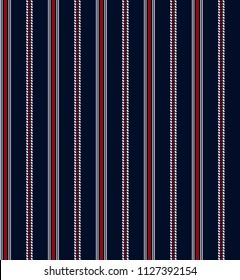 Stripe pattern with navy blue,red and white vertical parallel stripe.vector stripe pattern abstract background.