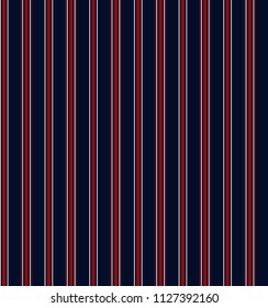 Stripe pattern with navy blue,red and white vertical parallel stripe.vector abstract background.