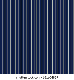 Stripe pattern on navy blue background. Geometrical simple repeatable vertical image. Print card, cloth, shirts, wrap, wrapper, web, cover, label, banner, emblem.