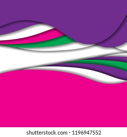 Stripe pattern. Paper Cut design. Vector illustration. Striped abstract background.