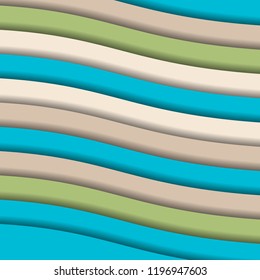 Stripe pattern. Paper Cut design. Vector illustration. Striped abstract background.