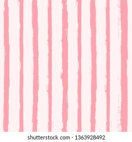 Stripe pattern pink lines background. vertical white  geometric. Paint Lines Seamless pattern. vector striped pastel background. ink brush strokes. rose stripes spring backdrop