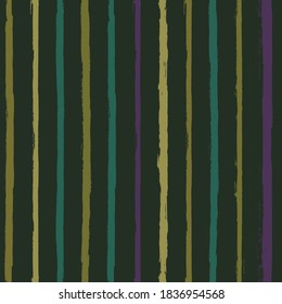 Stripe pattern, purple and green striped seamless background. Texture ink brush strokes. Hand drawn vector grunge stripes, modern paintbrush line backdrop