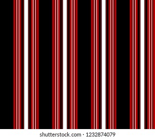 Stripe pattern with red,black and white colors vertical parallel stripes.Vector illustration.