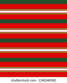 Stripe pattern with red,green and white colors horizontal parallel stripes.Vector illustration.Christmas and New year concept.