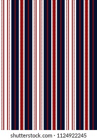 Stripe pattern with red,white and blue vertical parallel stripe.Vector abstract background.