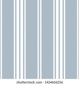 Stripe pattern seamless vector graphic. Vertical textured  stripes in blue and white.