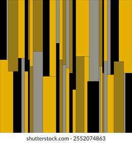 Padrão de faixa sem emenda de linhas geométricas amarelas, pretas e cinza. Abstrato preto e amarelo padrão de listras geométricas. Geometria, forma vertical, vintage, clássico, conceitos quentes para tecido e fundo