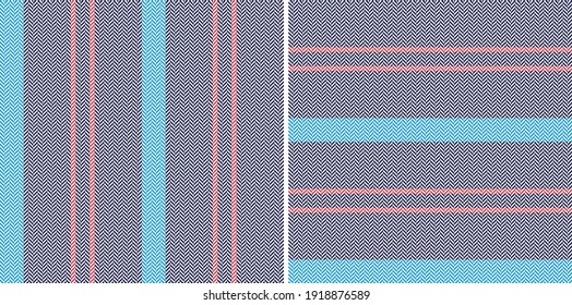Stripe pattern set herringbone in blue and red. Seamless textured lines art for autumn winter dress, trousers, skirt, shirt, pyjamas, other trendy casual everyday autumn winter fashion textile print.