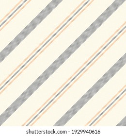 Stripe pattern textured light graphic in grey, orange, cream white. Seamless herringbone stripes dress, skirt, shirt, other modern spring summer casual linen, cotton, or wool fashion textile print.