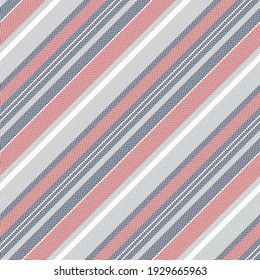 Stripe pattern textured vector in navy blue, red, grey, white. Seamless diagonal herringbone background graphic for autumn winter dress, skirt, shirt, other modern everyday fashion textile print.